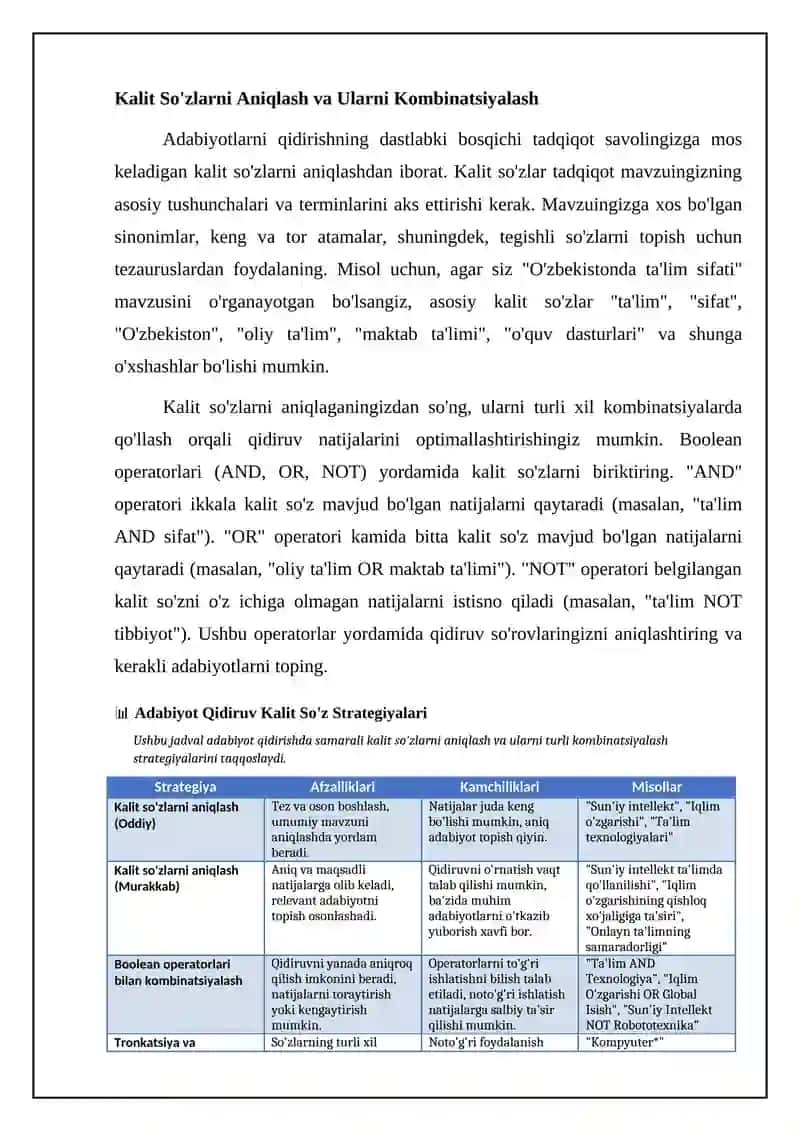 Adabiyotlarni izlash va tanlash 4