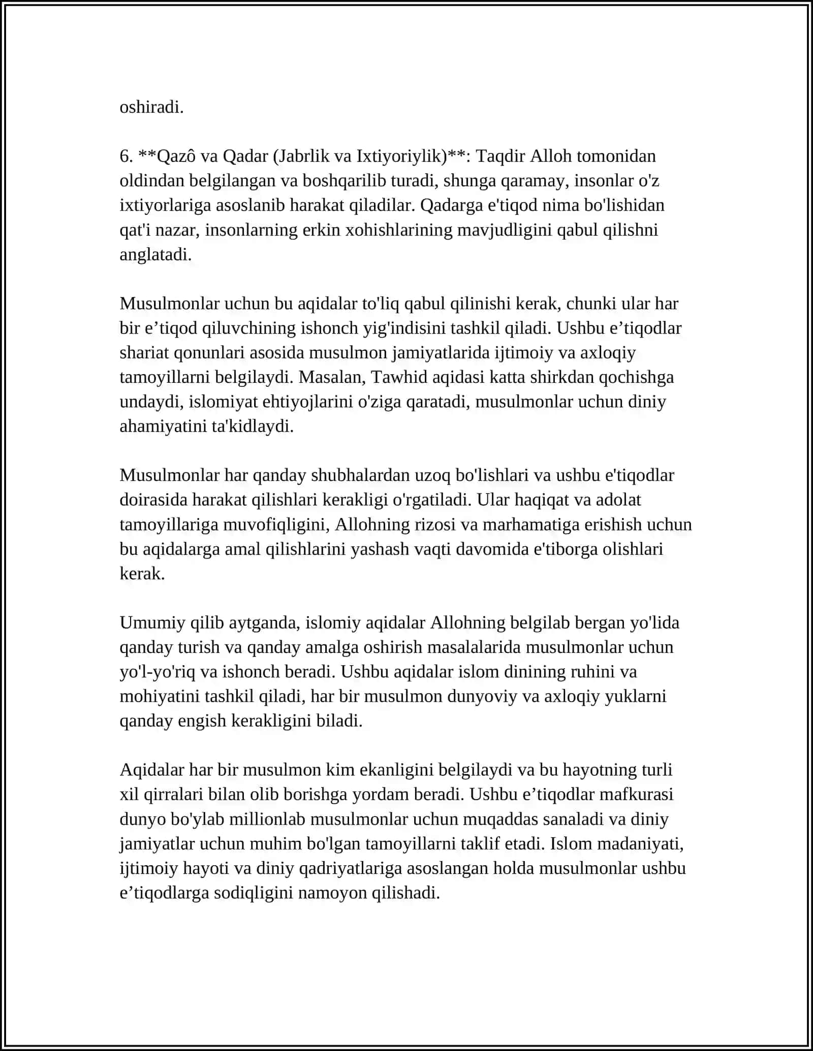 MUSTAQIL ISH Mavzu: ISLOM - MA'RIFAT DINI 4