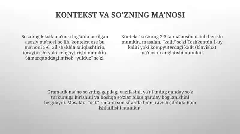 Soʻzning grammatik va leksik ma'nosi 4