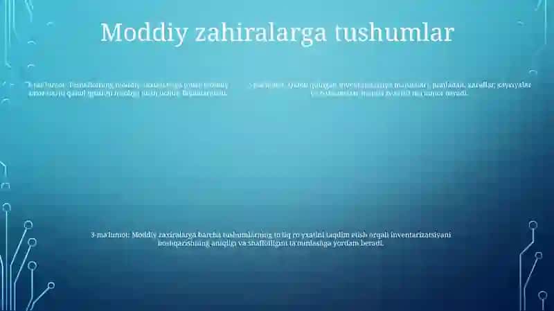Tovar Moddiy Zaxiralarning Kirimi Hamda Xisobdan Chiqarilishi Hisobi 4