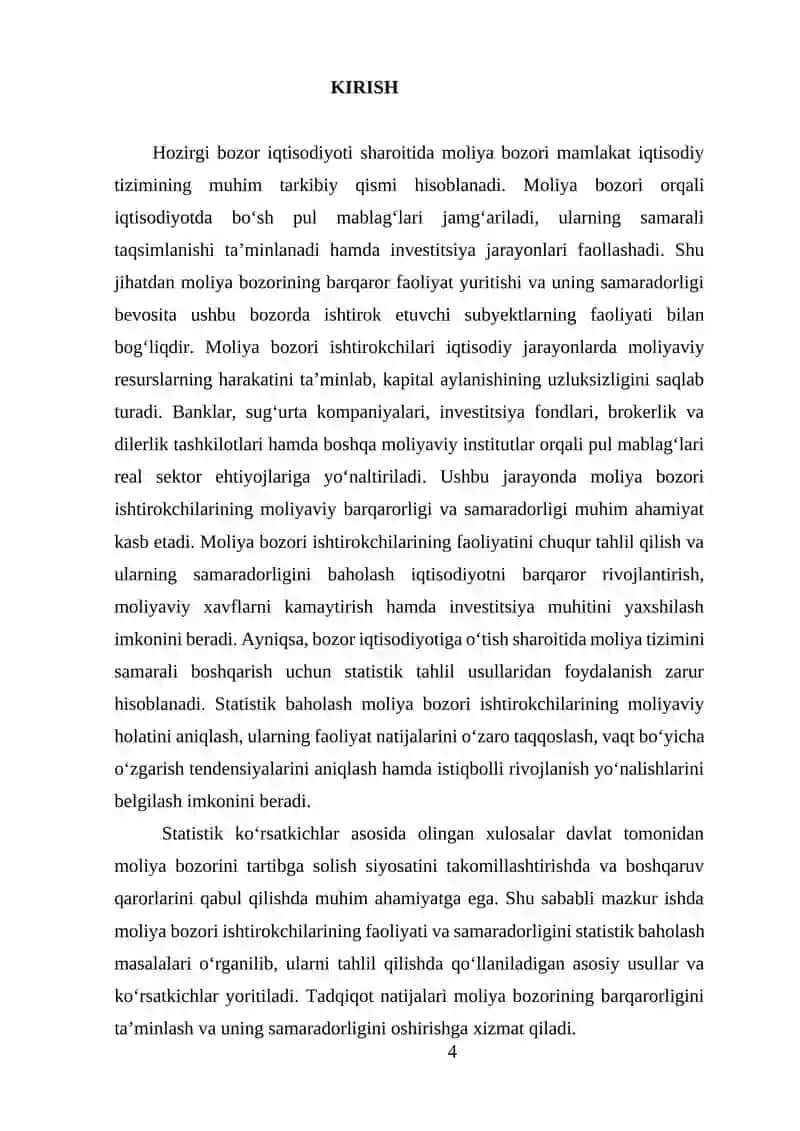 Moliya bozori statistikasi 4