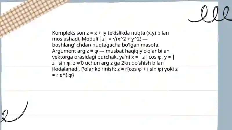 Kompleks sonlarning geometric tasviri 4