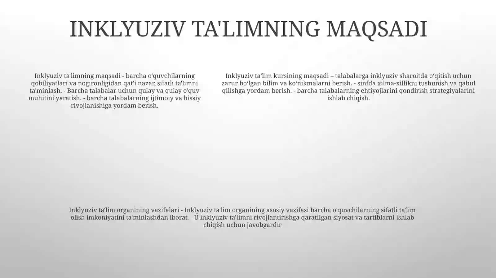 Inklyuziv Ta'Lim Kursi 4