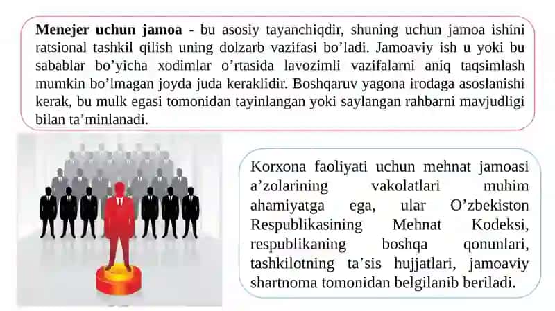 MEHNAT JAMOALARIDA HODIMLARNI BOSHQARISH 4