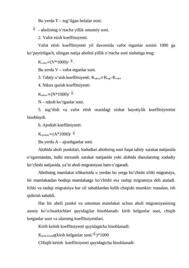 Aholi statistikasi 4