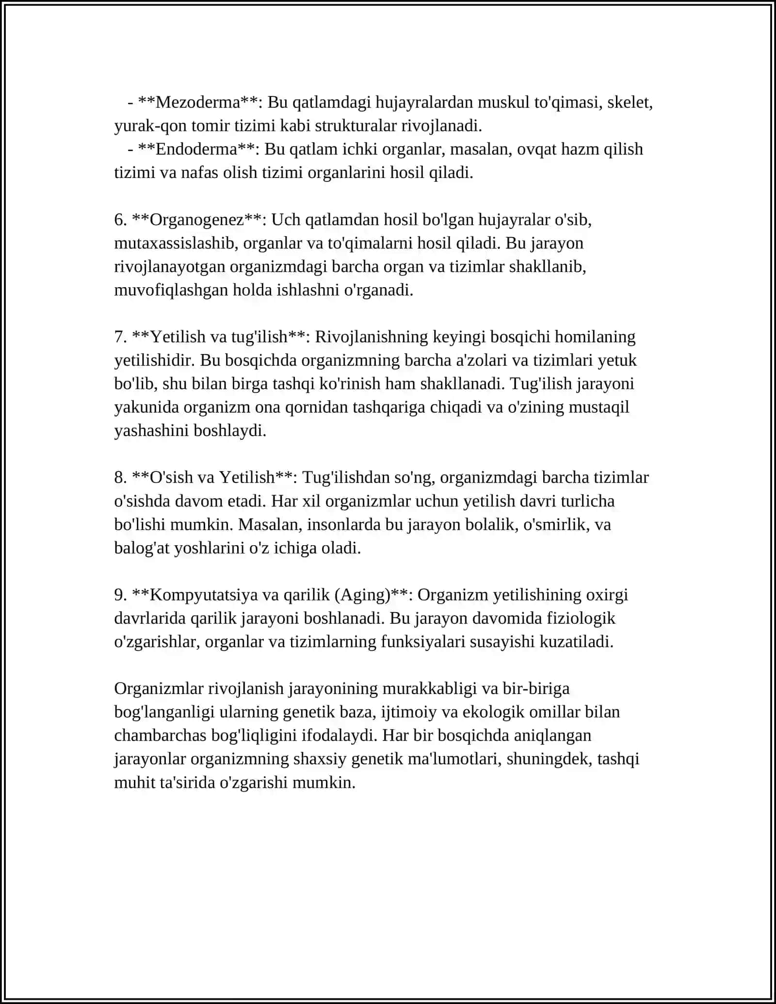 ONGNING ONTOGINETIK TARAQQIYOTI 4