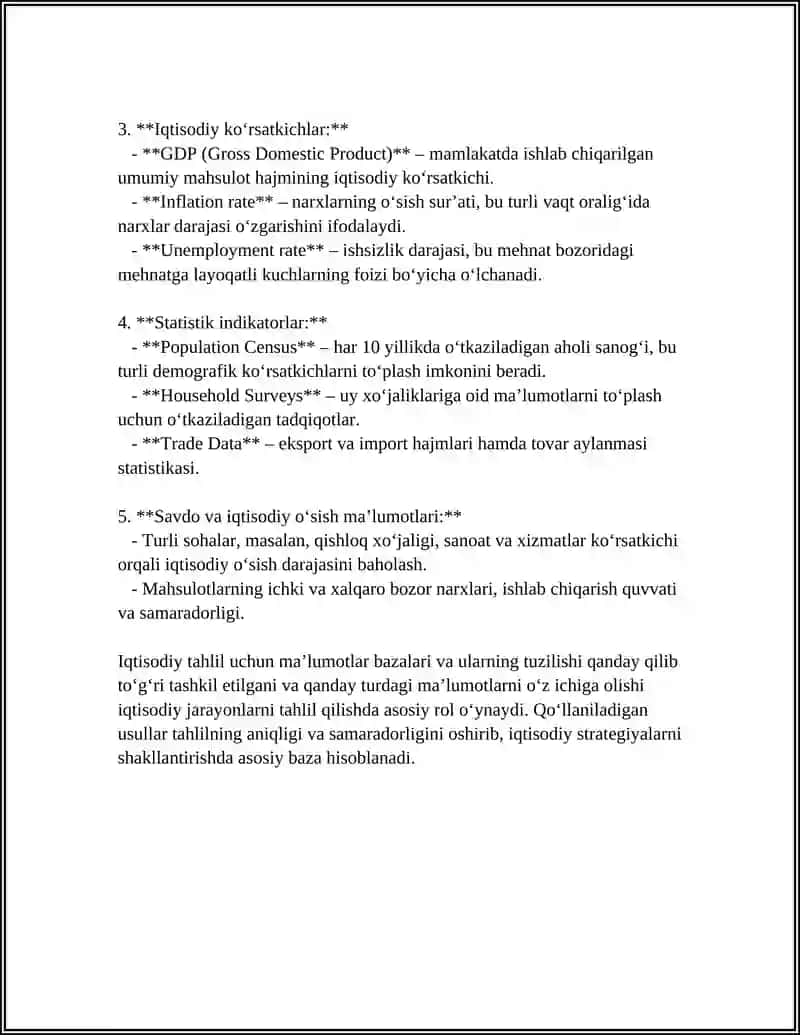 MALUMOTLAR BAZALARI VA ULARNING IQTISODIY TAHLILDA QOLLANILISHI 4