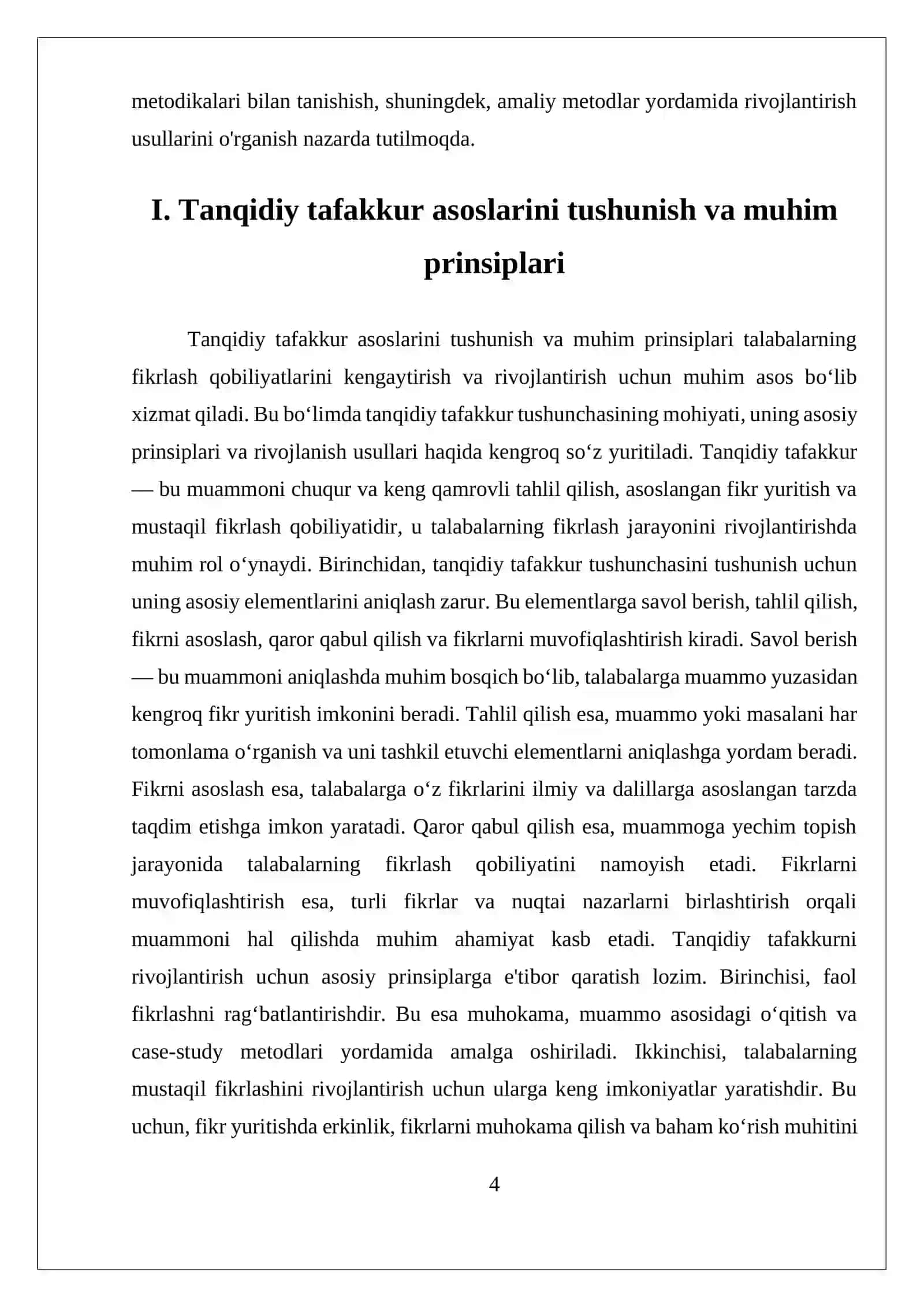 Tanqidiy Tafakkurni Rivojlantirish Usullari 4