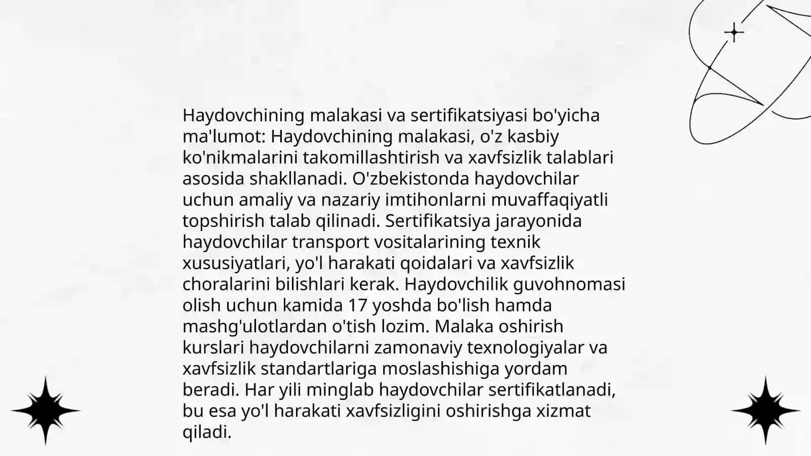 Transport Vositalari Egalari Tomonidan Yuk va Yo'lovchi Tashishda Xarakat Xavfsizligiga Qo'yiladigan Asosiy Talablar 4