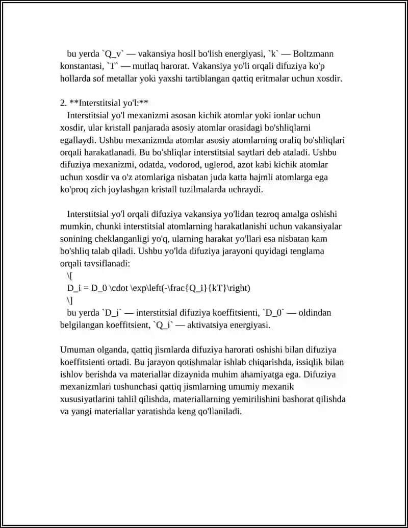 QATTIQ JISMLARDA DIFFUZIYA HODISASI 4