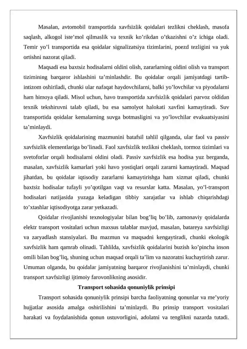 Transport xavfsizligi tushunchasi 4