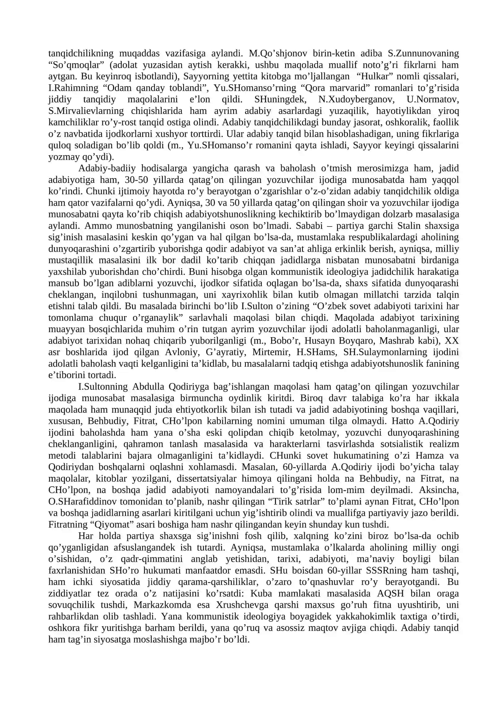 XX asrning ikkinsi yarmidagi adabiy tanqidchilik 4