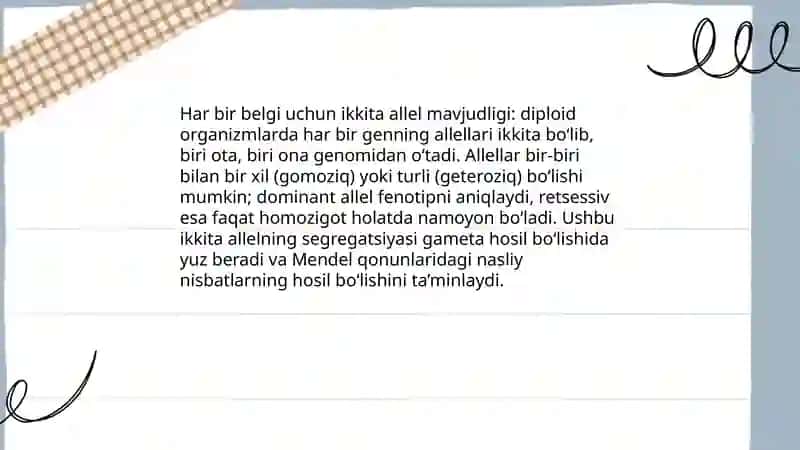 Organizmning diploid bo‘lishi 4
