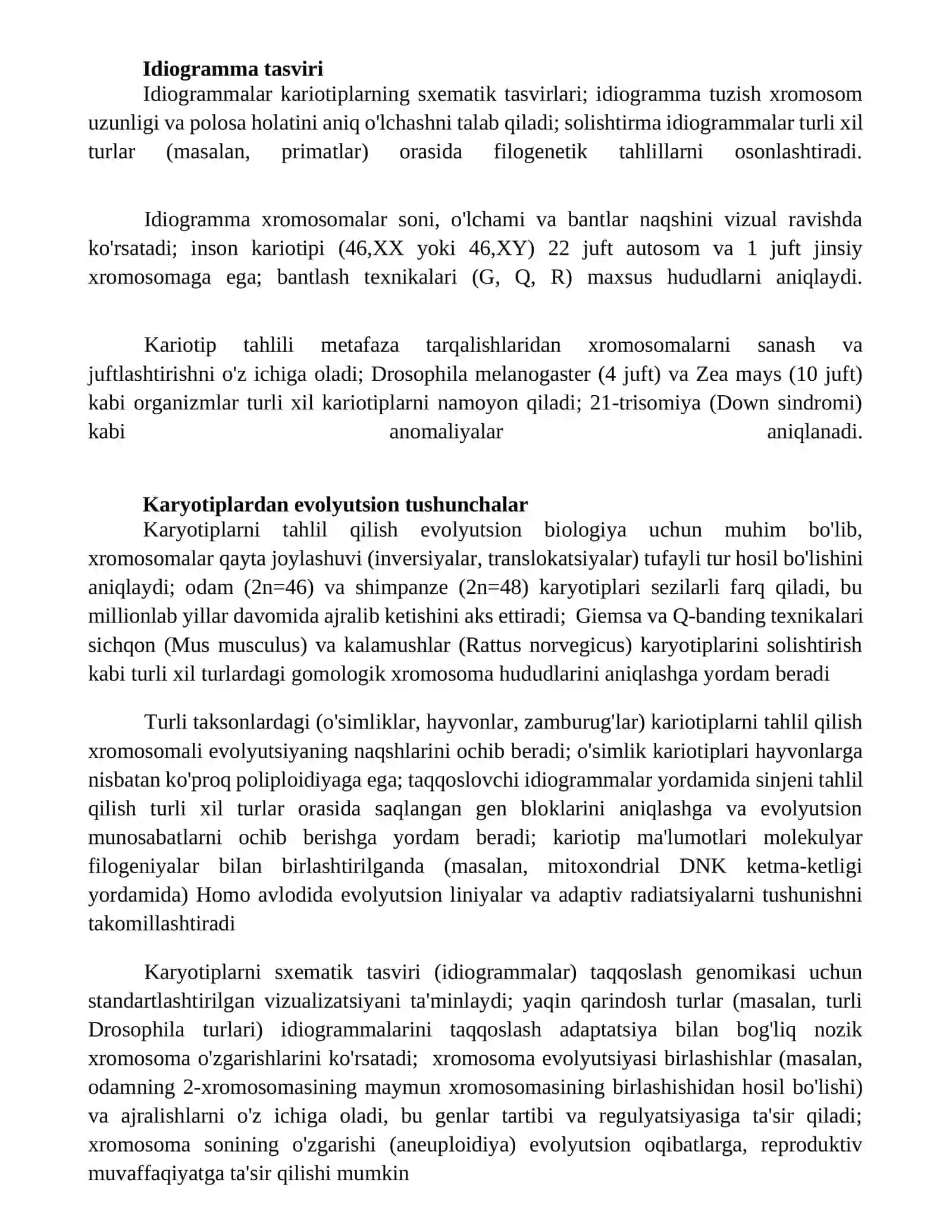 Organizmlarning kariotipi va idiogrammasi 4