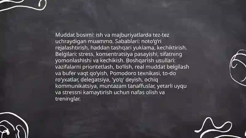 Vaqt tugashi va oxirgi imkoniyatlar 4