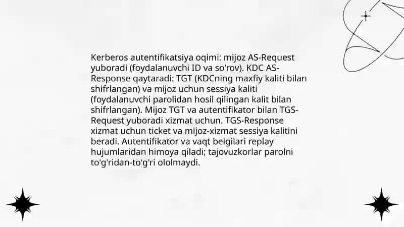 Kerberos protokoli va uning xavfsizlik tahlili 4