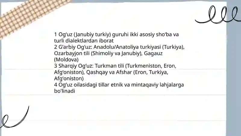 Turkiy tillar tasnifi 4