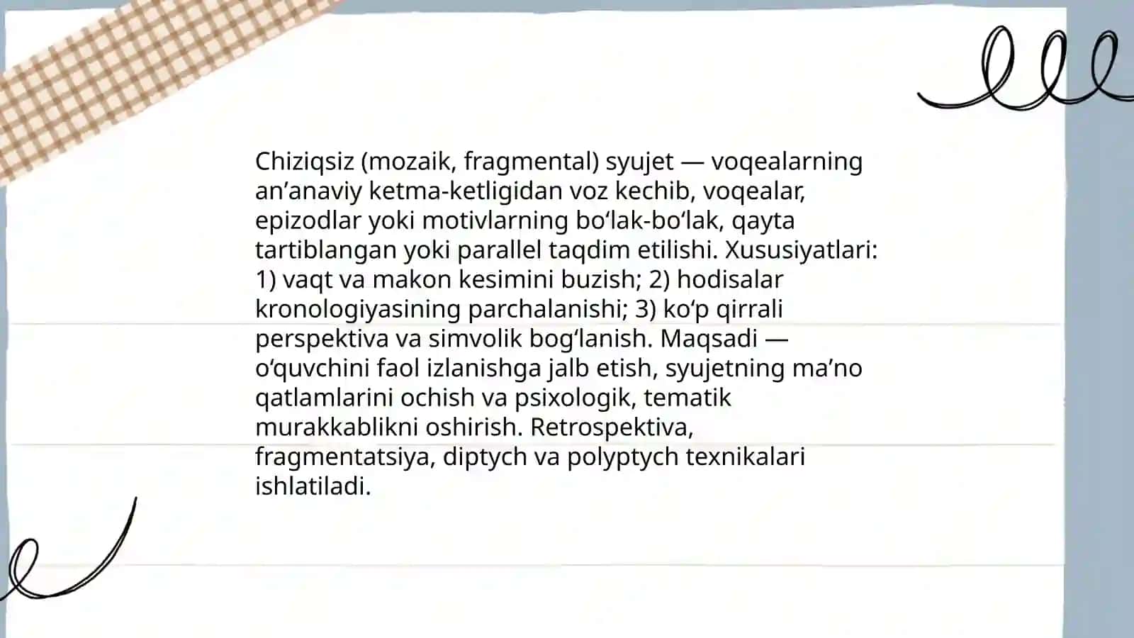 Chiziqli (an'anaviy) syujet 4