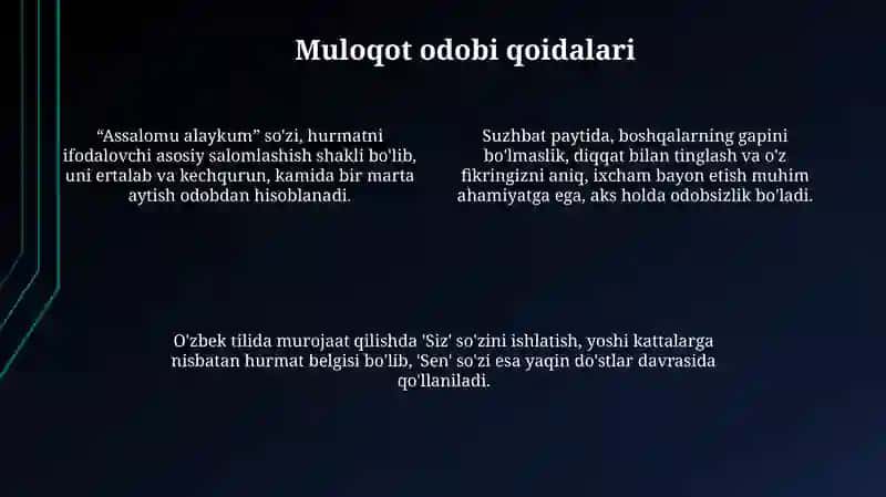 Etiket va muomilaviy madaniyat 4