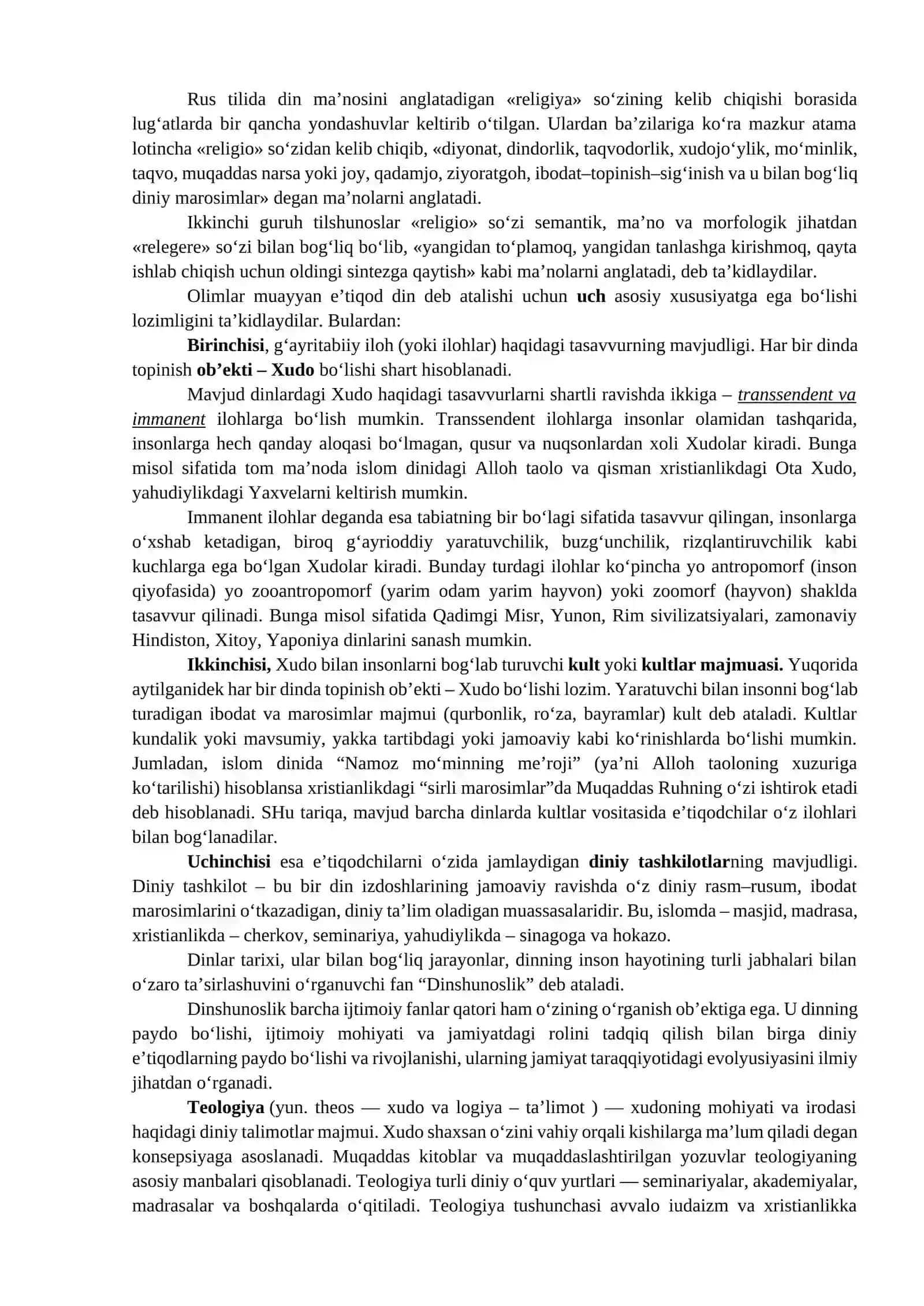 DINSHUNOSLIK FANINING PREDMETI,MAQSADI VA VAZIFALARI 4