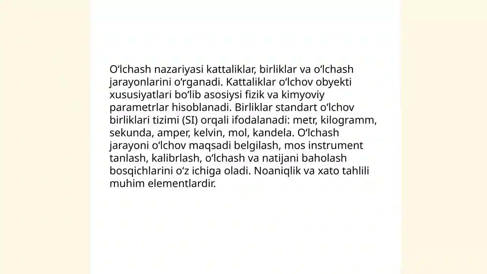 Metrologiya va texnikaviy o‘lchash 4