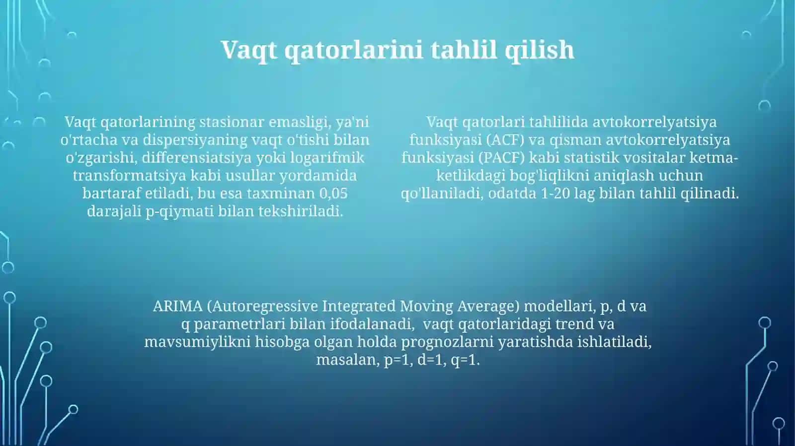 Axborotlarni statistik tahlil qilish 4