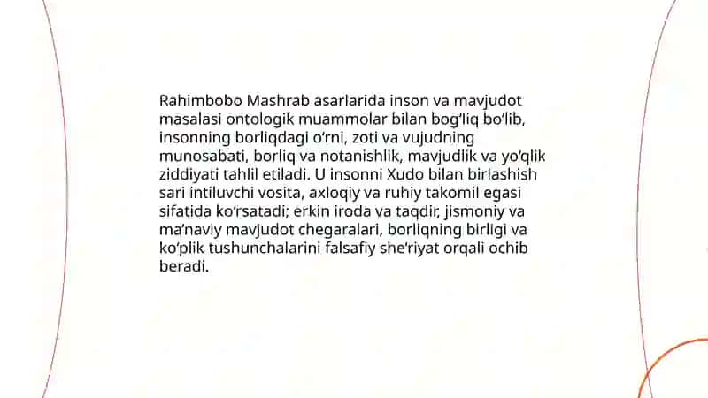 Rahimbobo Mashrab ijodida falsafiylik 4
