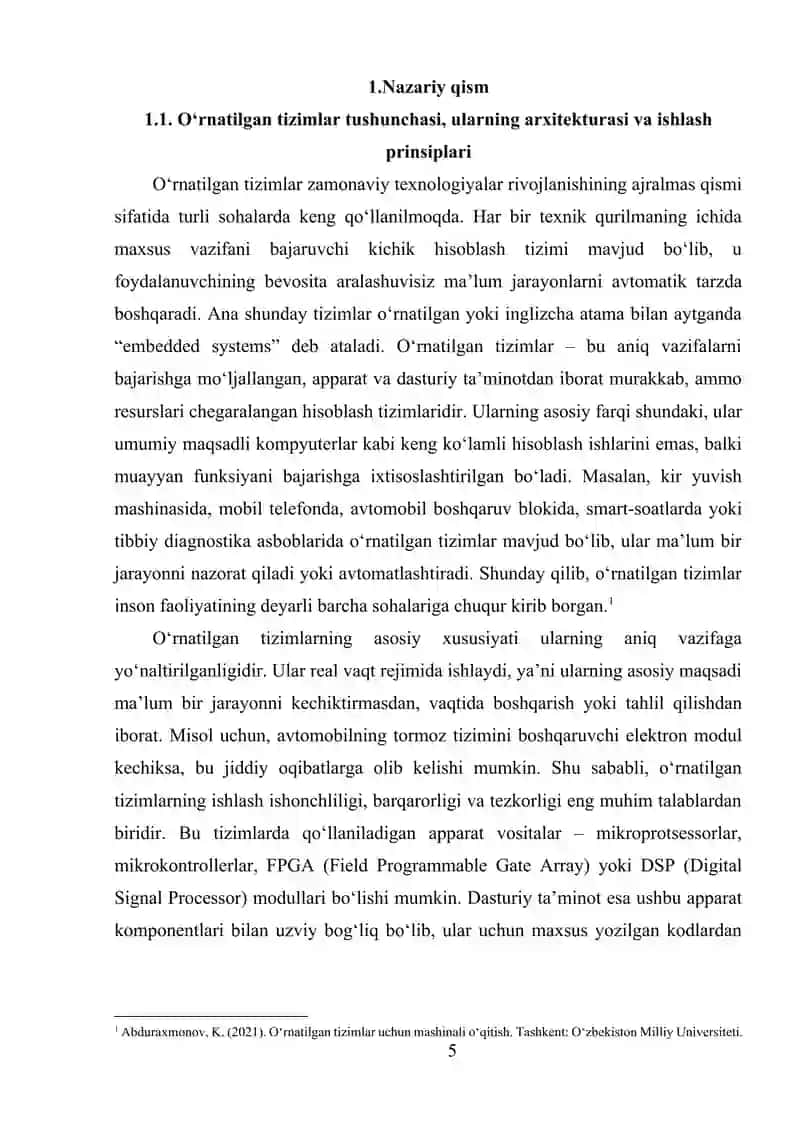 O‘RNATILGAN TIZIMLARDA MASHINALI O‘QITISH ALGORITMLARINI QO‘LLASH 4