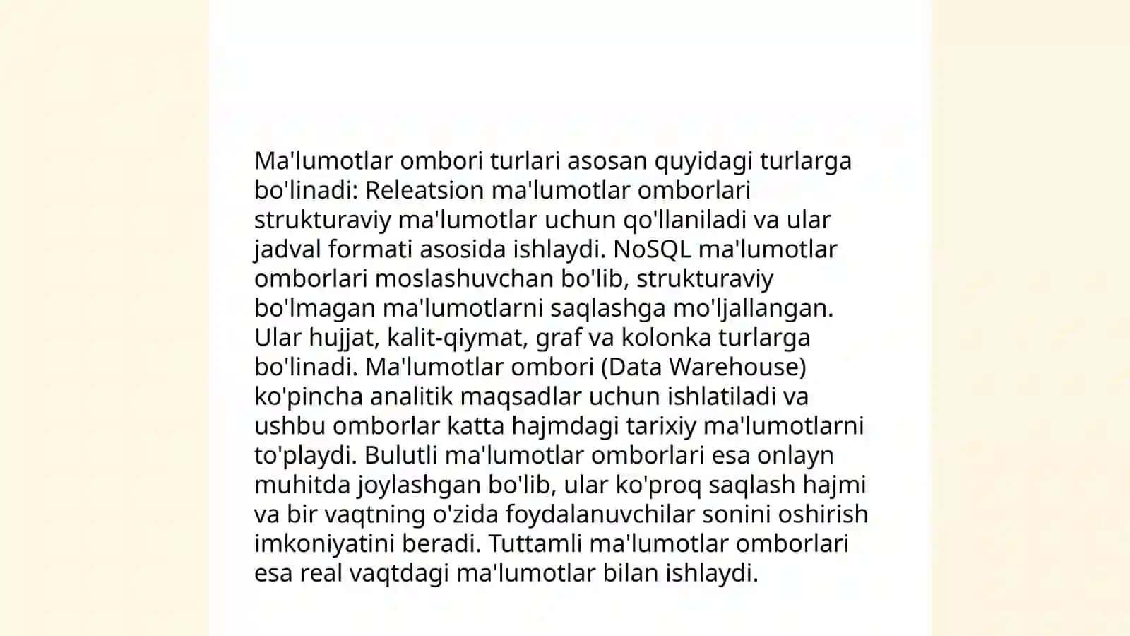 Ma'lumotlar ombori va uning mohiyati 4
