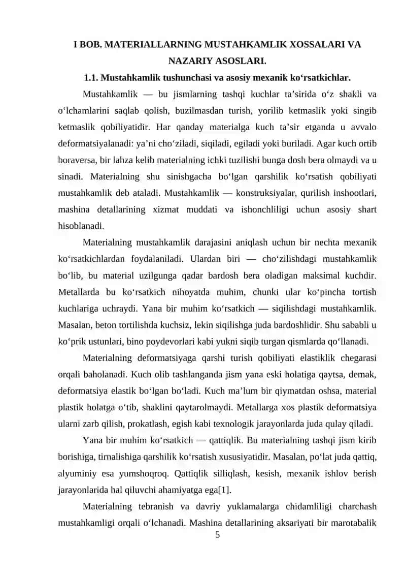 MUSTAHKAMLIK BO‘YICHA QIYOSIY MATERIAL TAHLILI 4