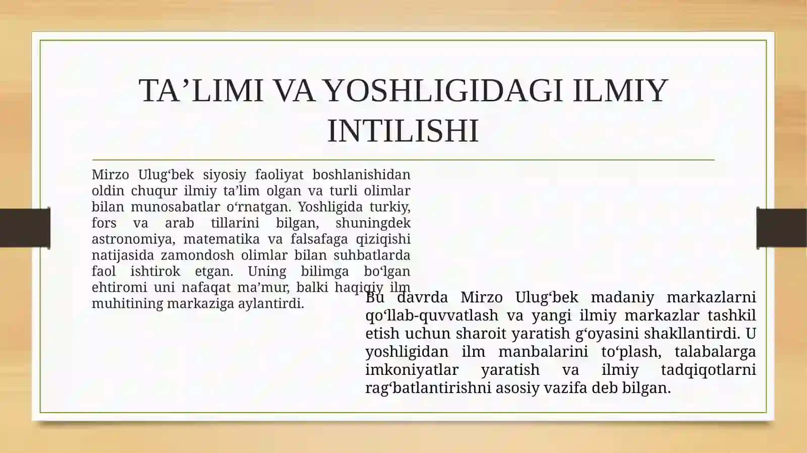 Mirzo Ulugʻbek-Davlat arbobi va buyuk olim 4