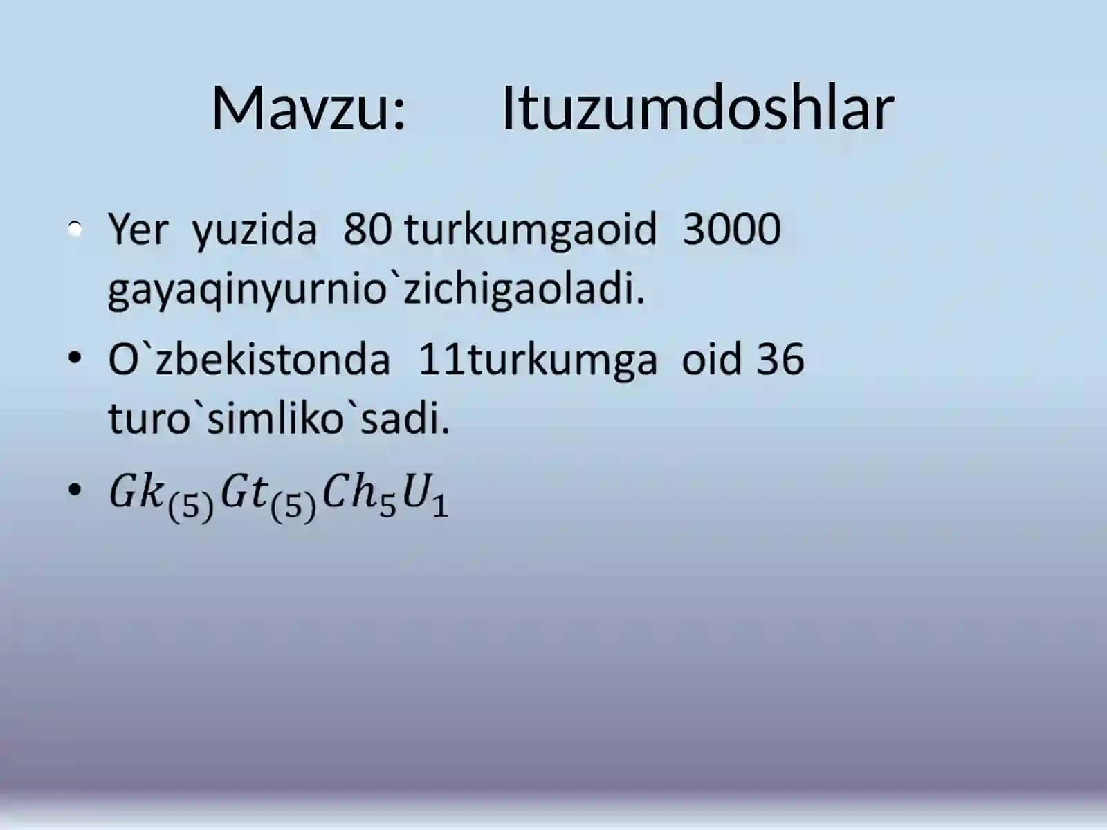 Ituzumdoshlar oilasi 4