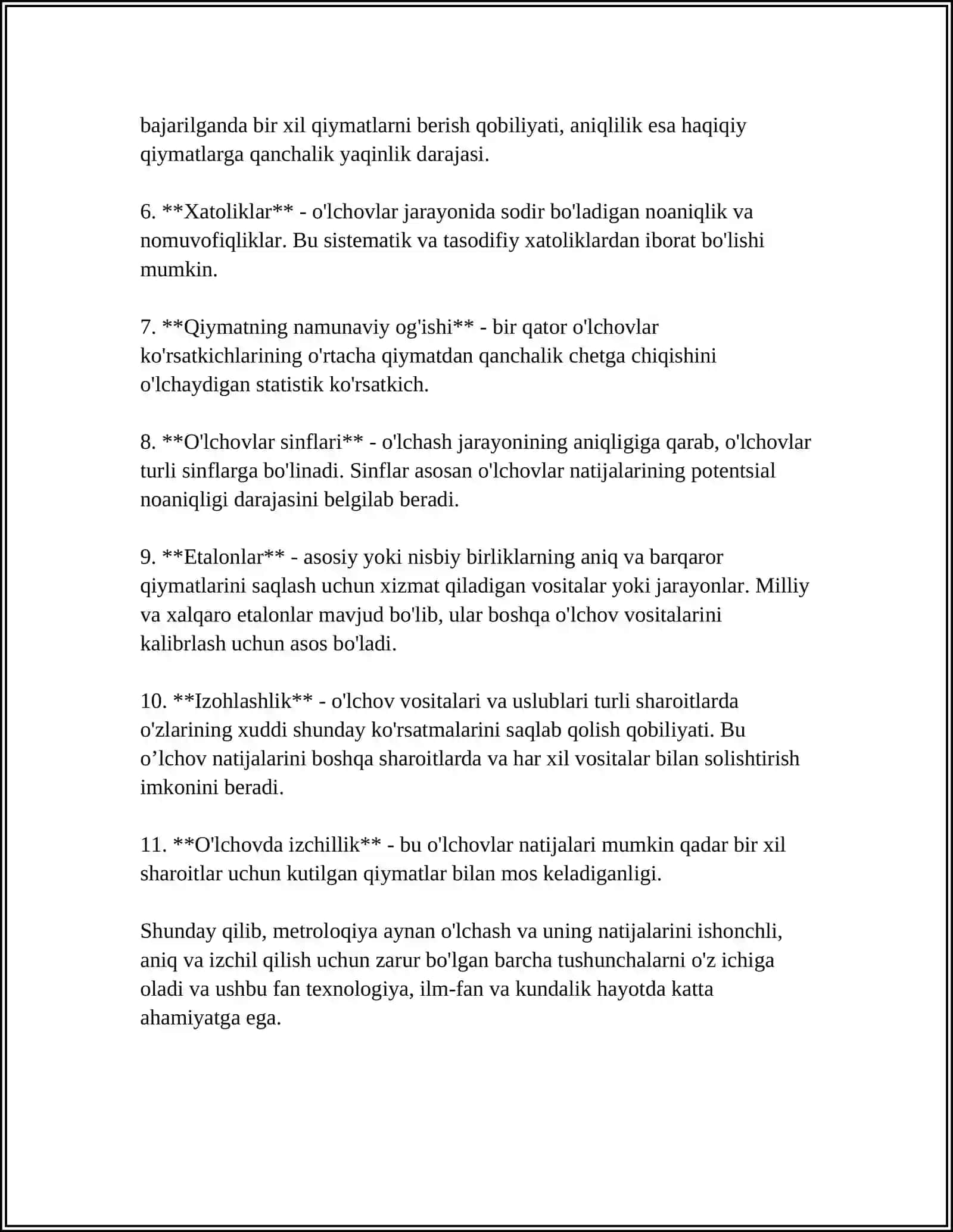 METROLOGIYA VA STANDARTLASHTIRISH 4