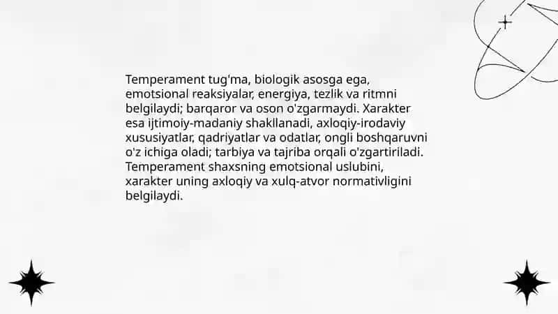 Shaxsning psixologik xususiyatlari. Xarakter 4