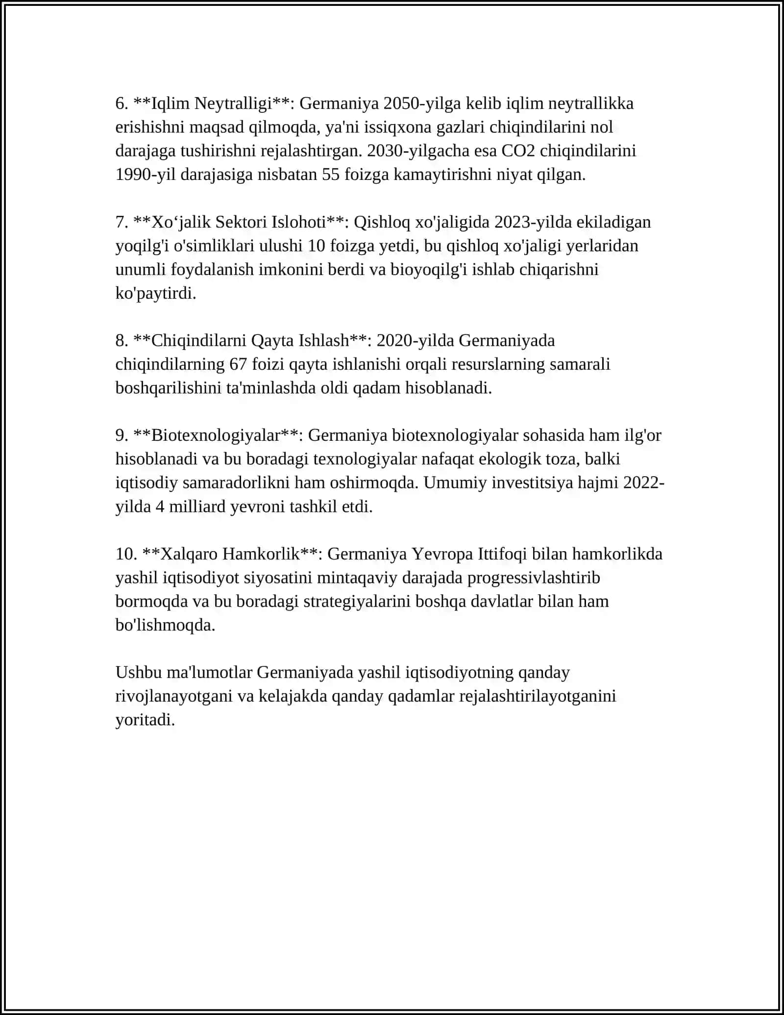 GERMANIYA: YASHIL IQTISODIYOT 4