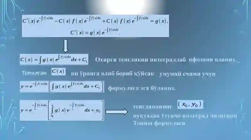 Биринчи тартибли чизиқли дифференциал тенглама 4