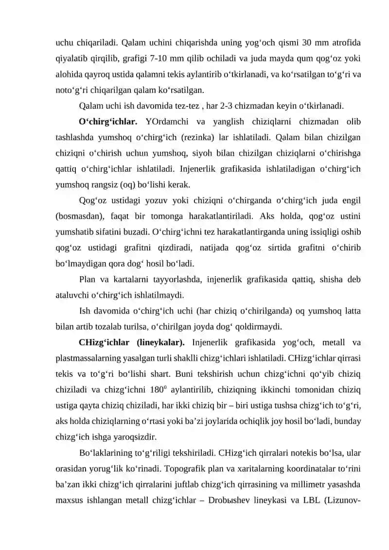 CHizmachilik qurollari va chizmachilik anjomlari 4