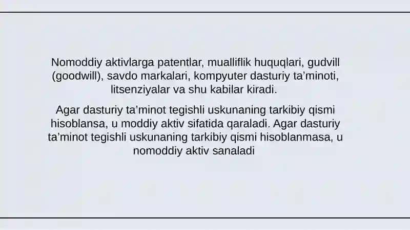 Nomoddiy Aktivlar hisobi 4