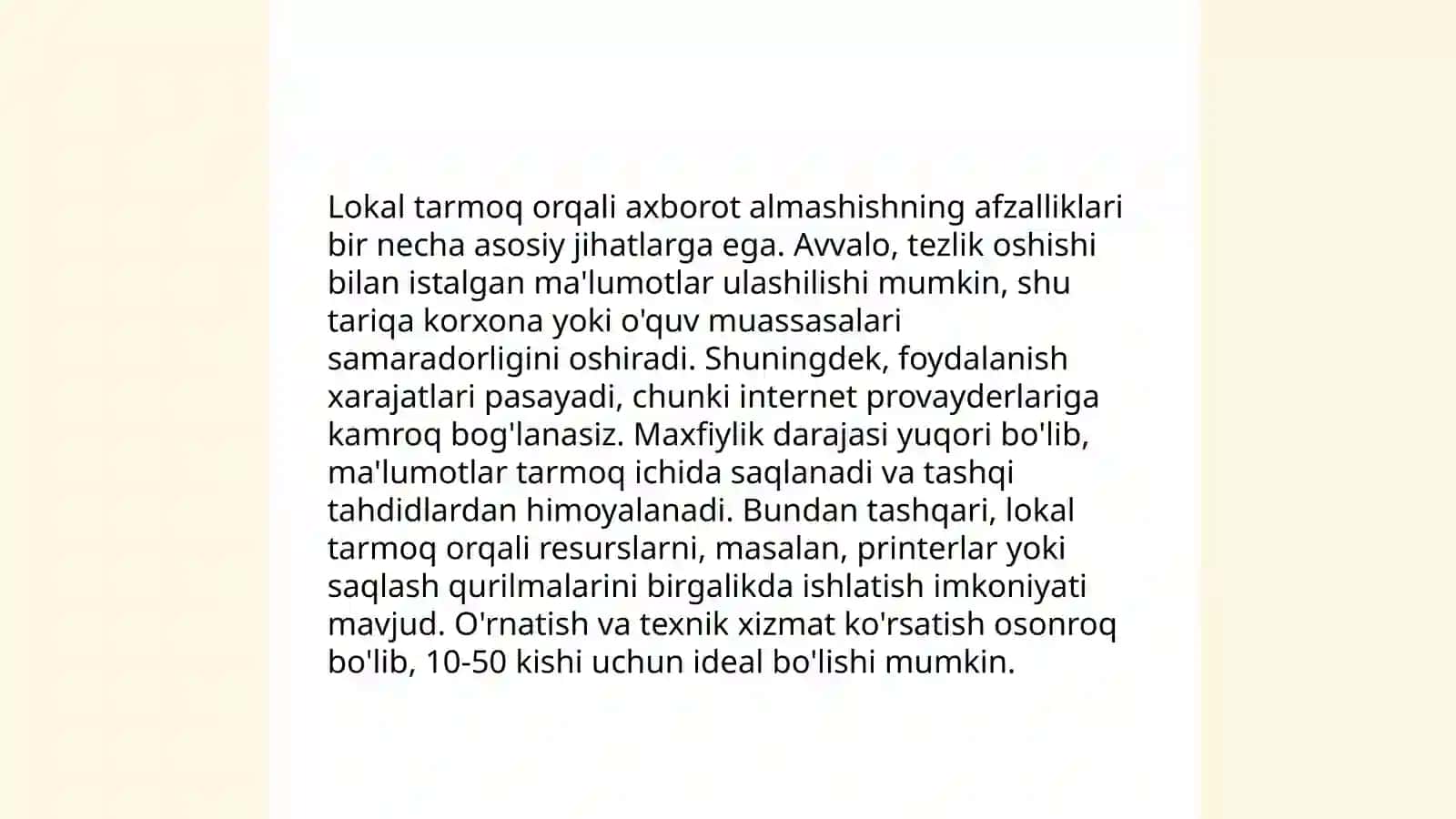 Lokal tarmoq orqali axborotlar almashish 4