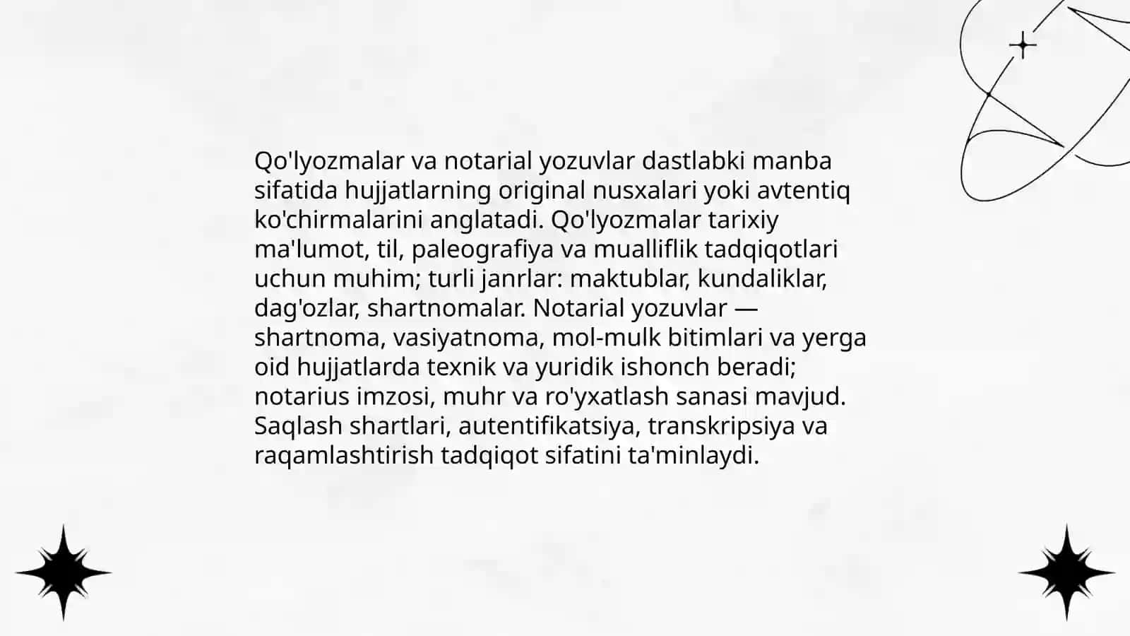 Dastlabki materialning mavjud manbalari 4