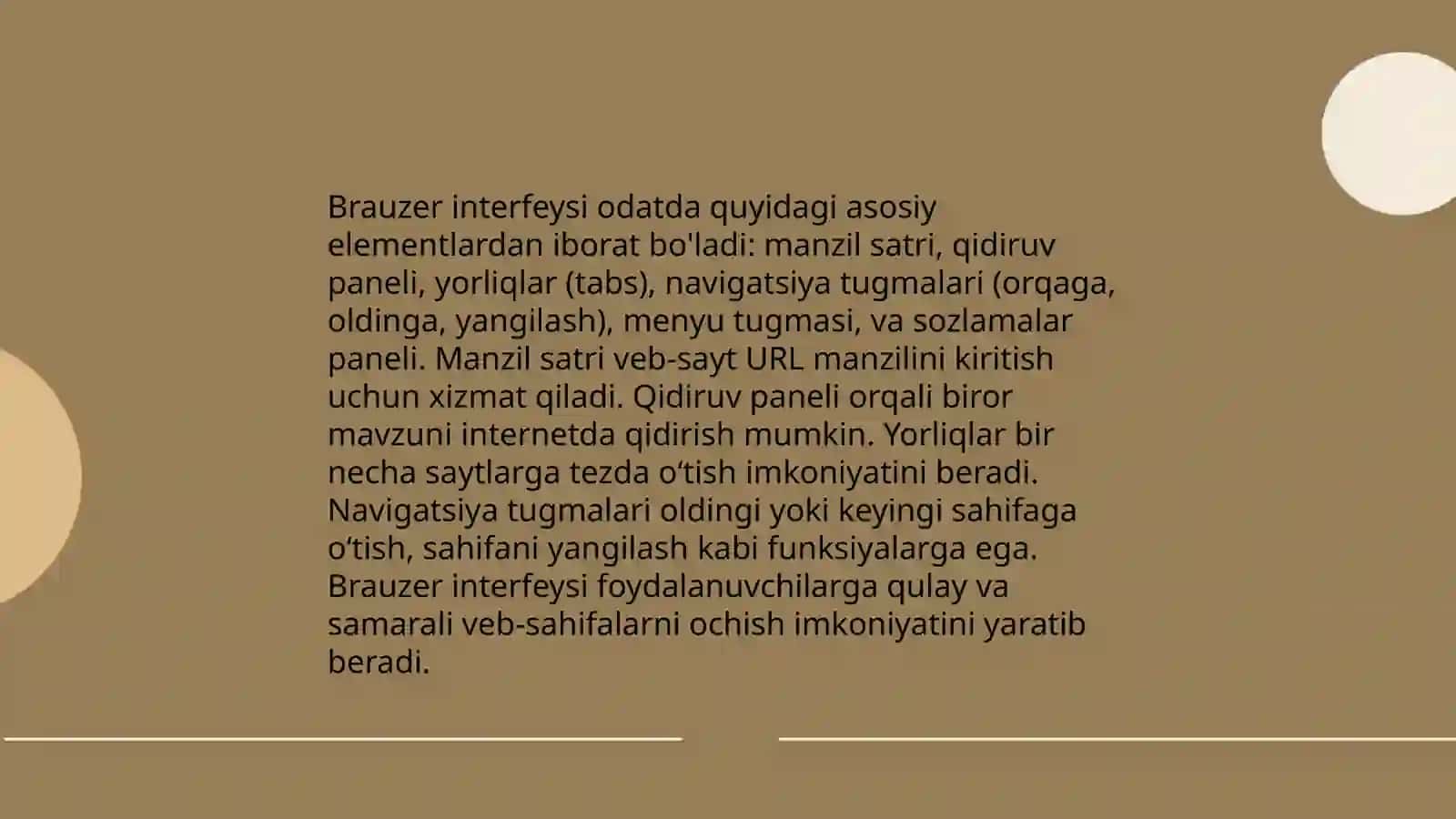 Brauzerlar foydalanish, ma’lumotlarni internetdan qidirish asoslari boʻyicha amaliy qoʻllama tayyorlash 4