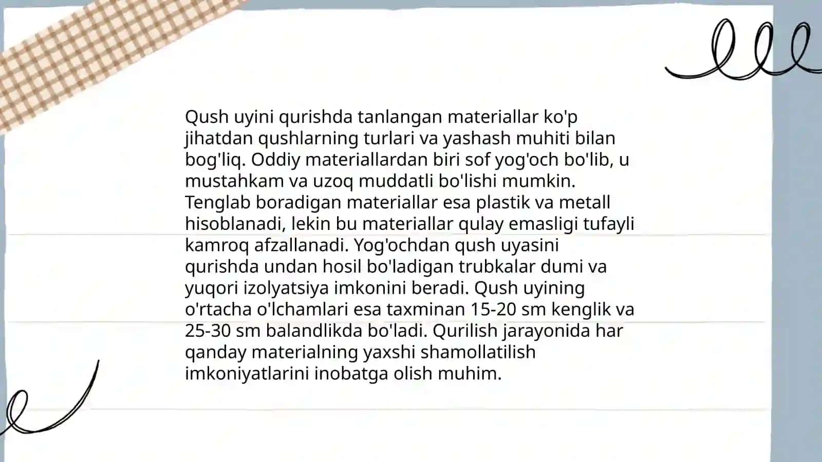 Qush uyi loyihasi 4
