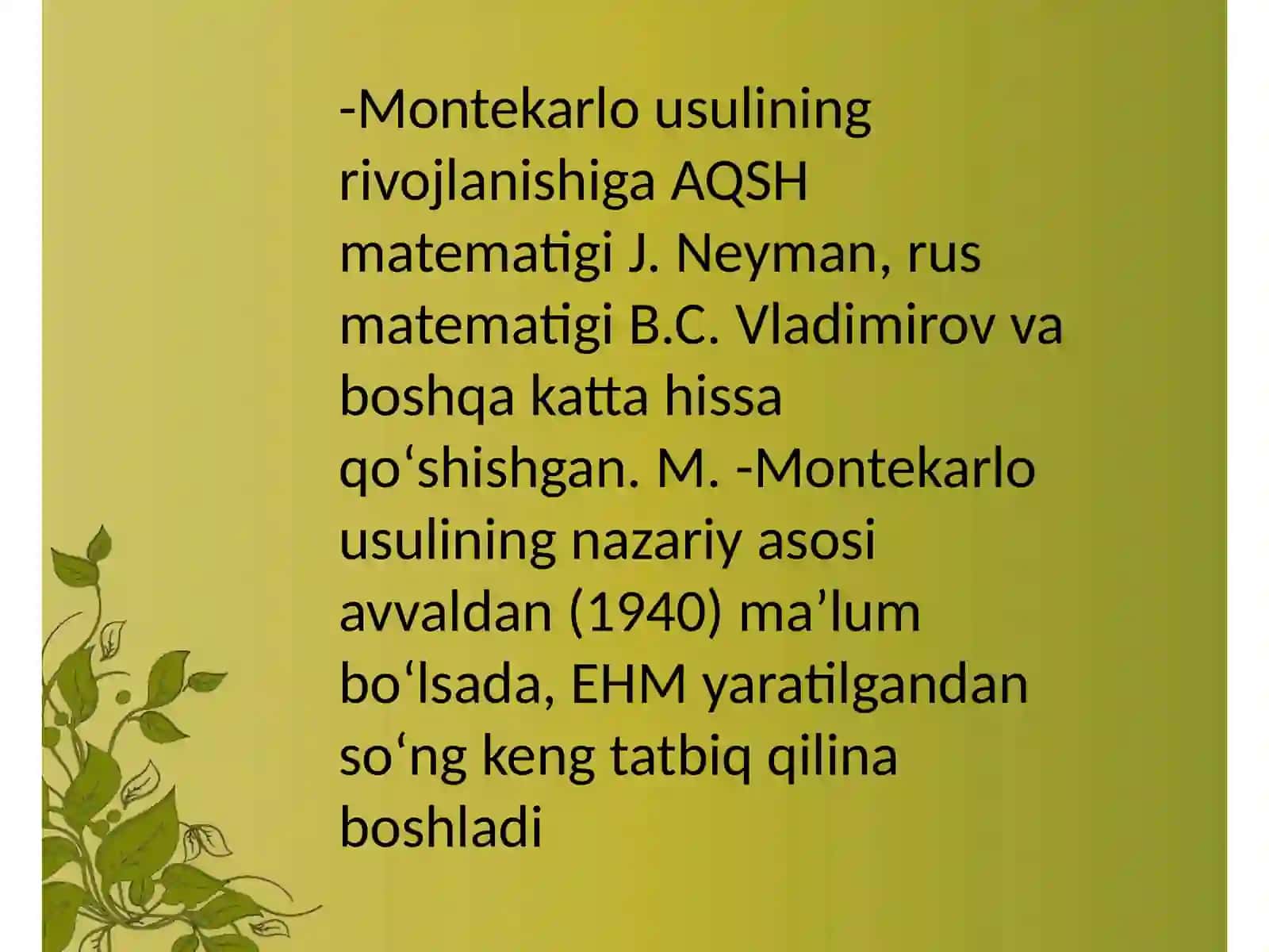 MONTE-KARLO USULI 4