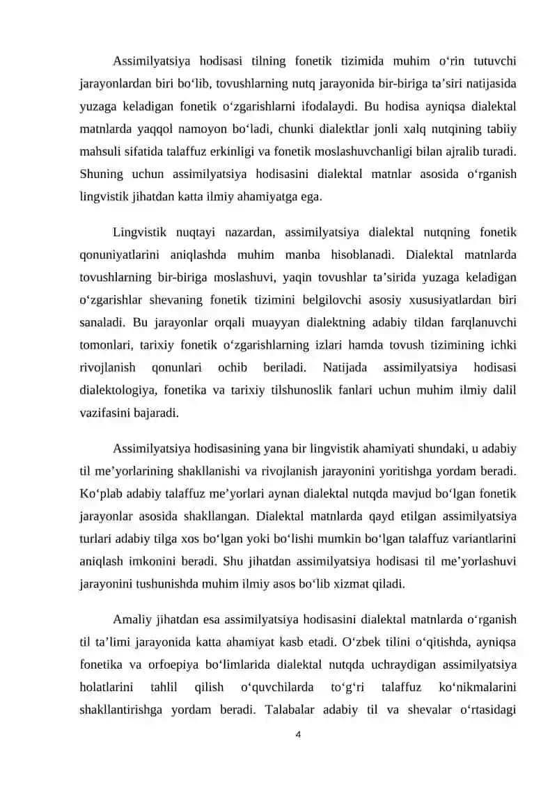 ASSIMILYATSIYA HODISASINI DIALEKTAL MATNLARDA O'RGANISH 4