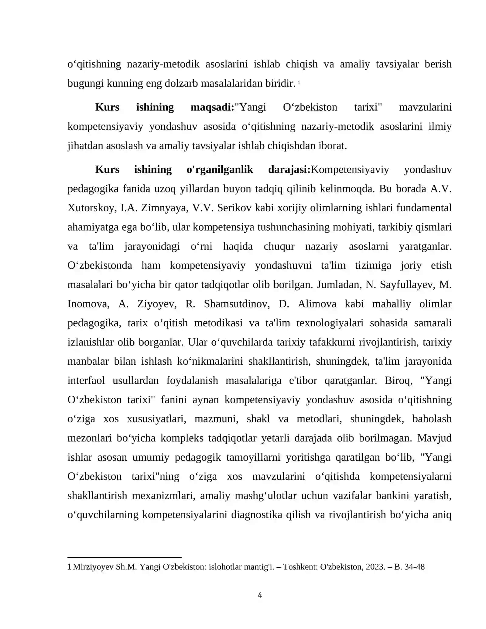 "YANGI O'ZBEKISTON TARIXI MAVZULARINI KOMPETENSIYAVIY YONDASHUV ASOSIDA O'QISH" 4