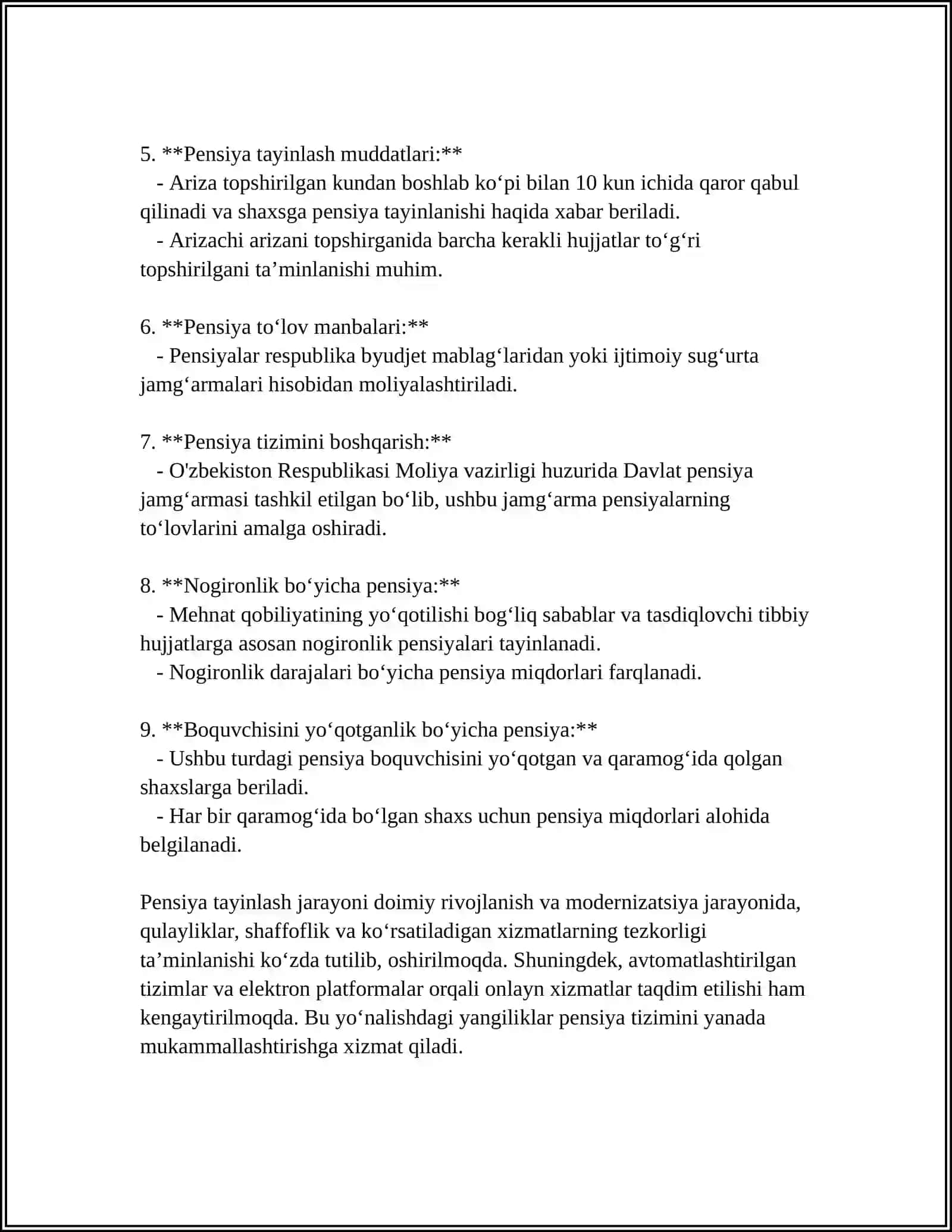 DAVLAT PENSIYASINI TAYINLASH 4