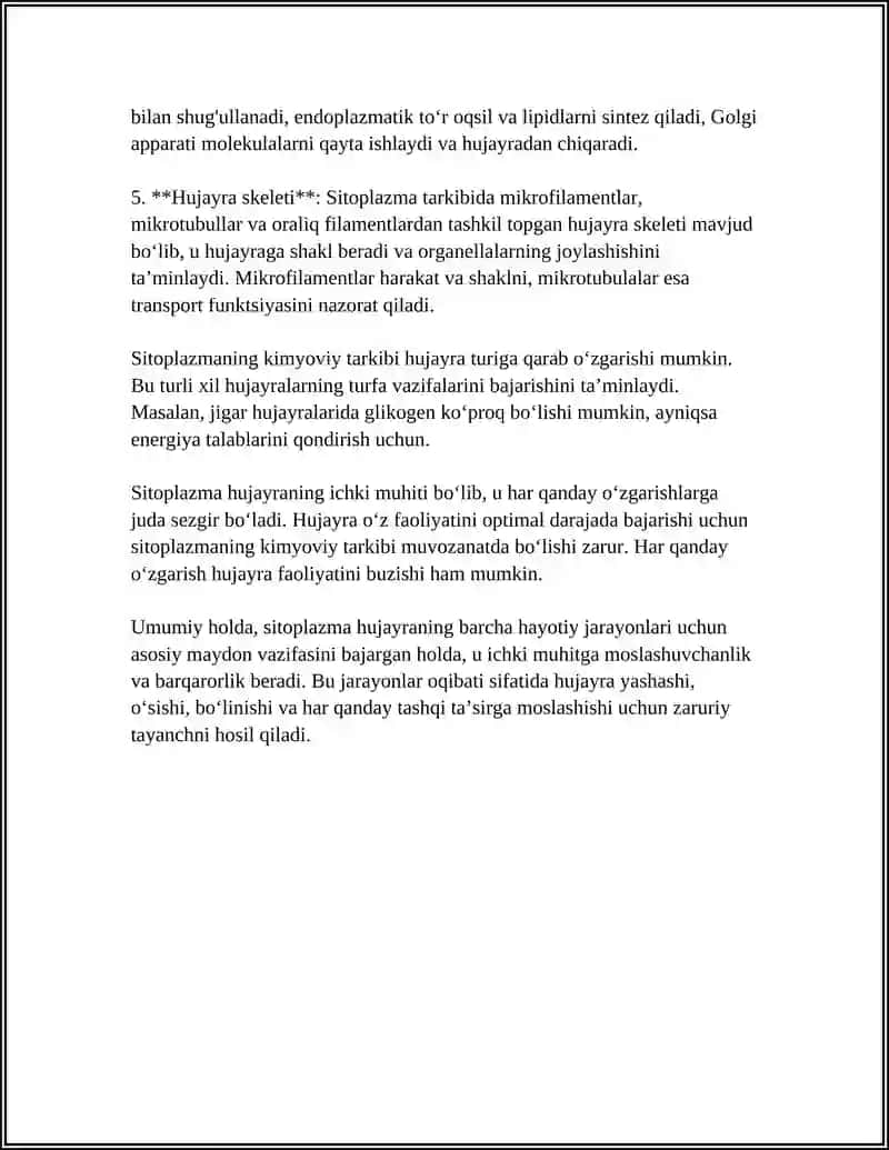 HUJAYRANING SITOPLAZMATIK STRUKTURASINI OʻRGANISH 4