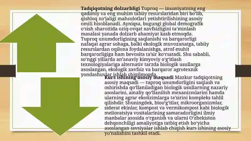 TUPROQ UNUMDORLIGINI SAQLASHDA BIOLOGIK USULLAR 4
