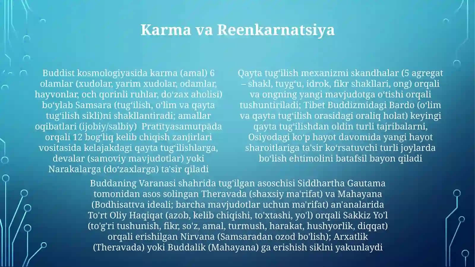 Buddizm:asosiytaʼlimotvarivojlanishbosqichlari 4