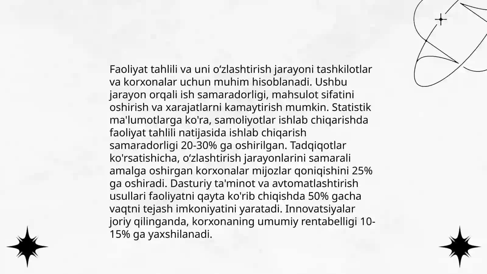 Faoliyatning ózlashtirilishi va malakalarni egallash 4
